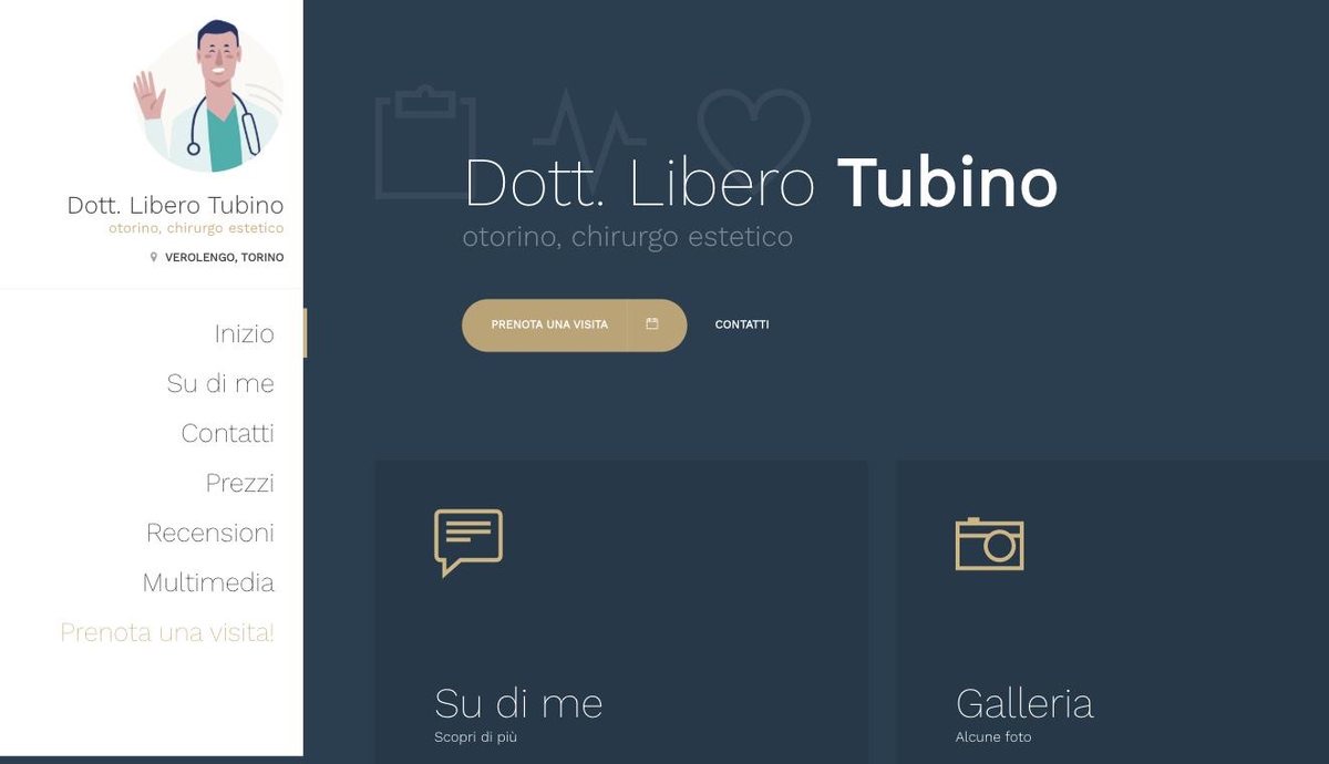 Il sito precedente, su modello preconfezionato