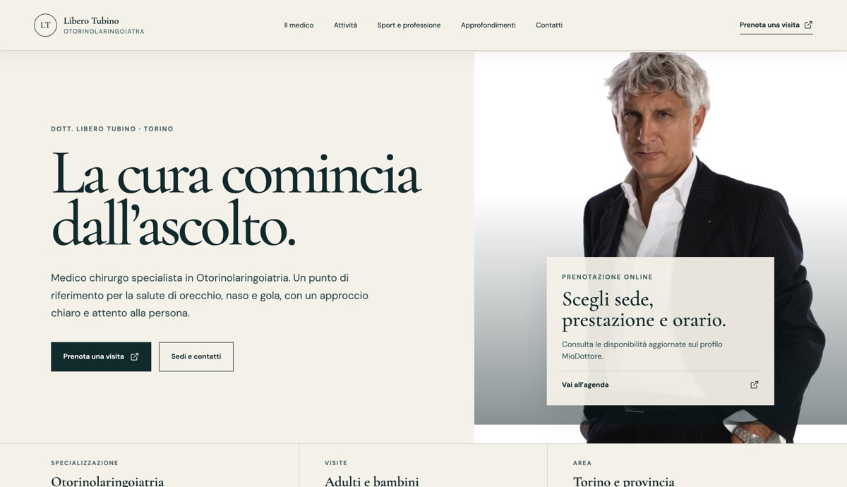 Il sito nuovo del Dott. Libero Tubino