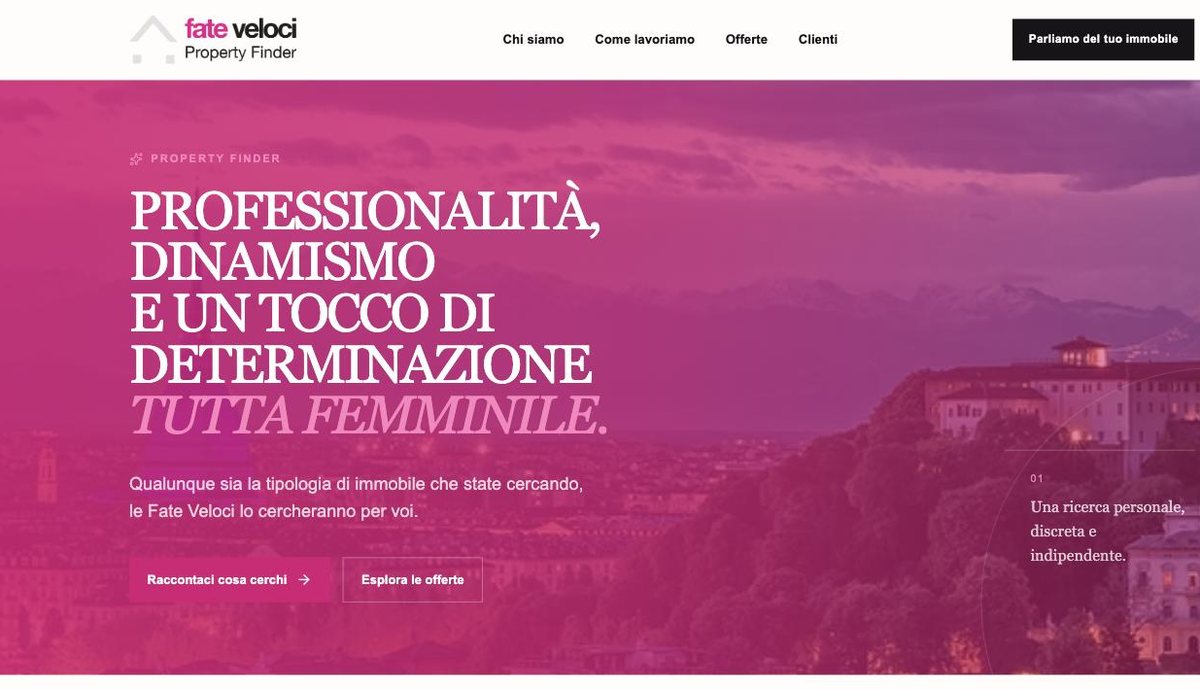 Home page del sito Fate Veloci